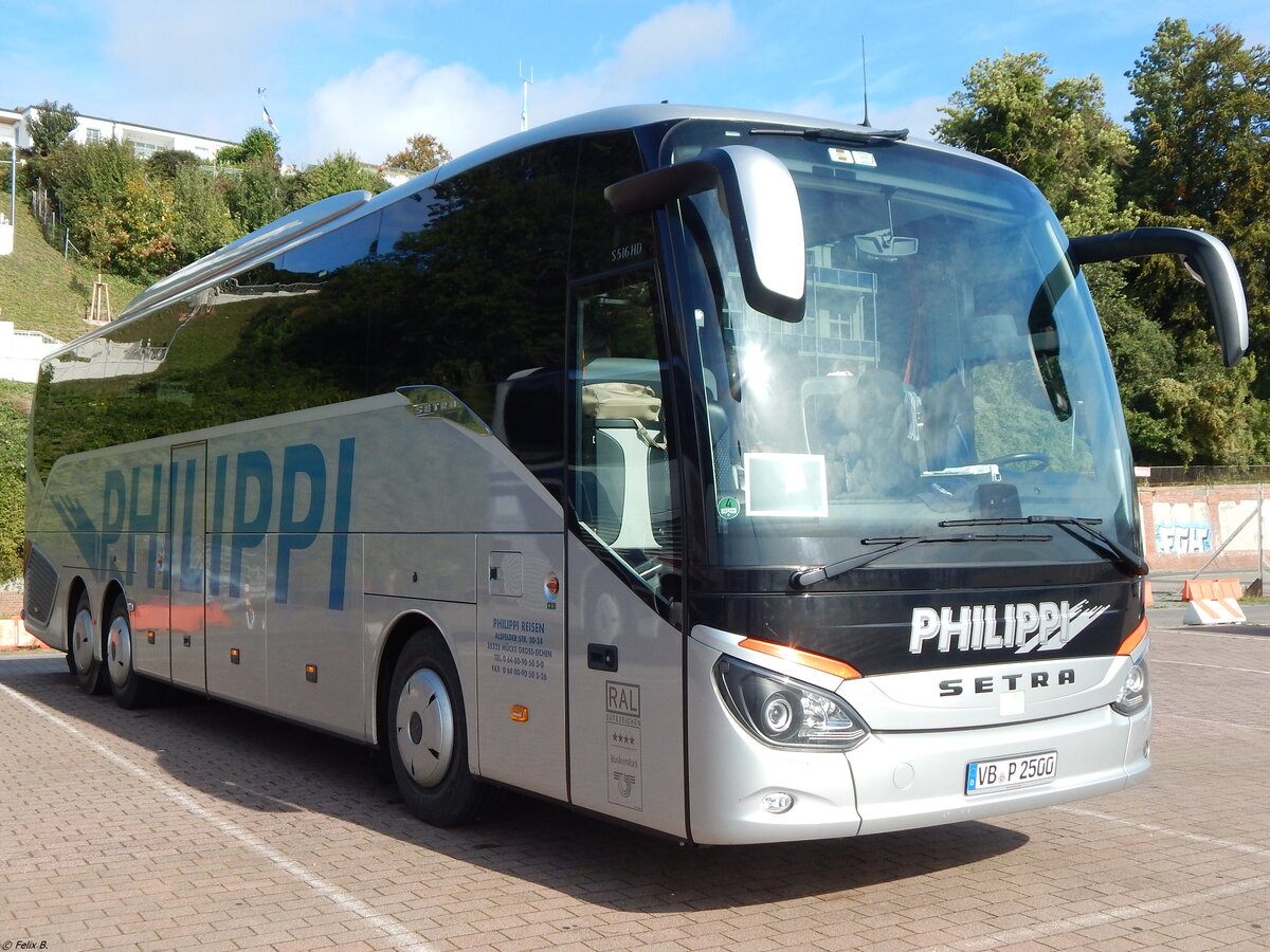Setra 516 HD von Philippi aus Deutschland im Stadthafen Sassnitz. 