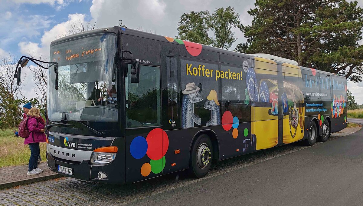 Setra S 418 LEBusiness von der VVR unterwegs auf R�gen