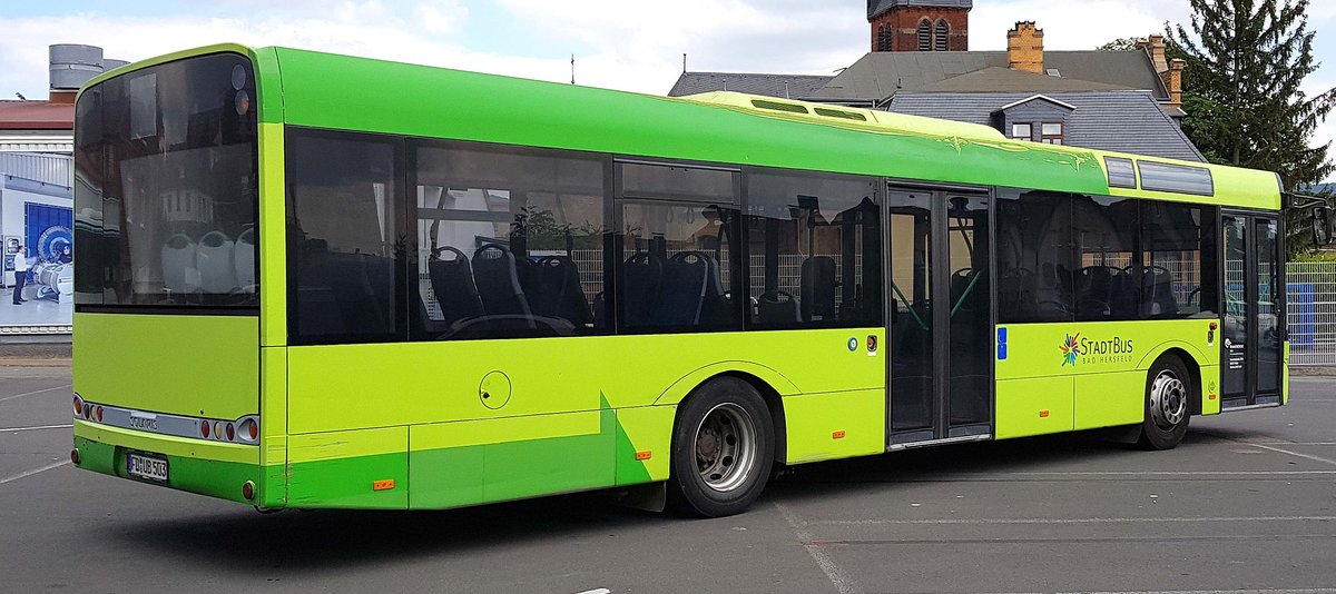 Solaris von Rh�nEnergie Fulda eingesetzt als Stadtbus von Bad Hersfeld im Juli 2019