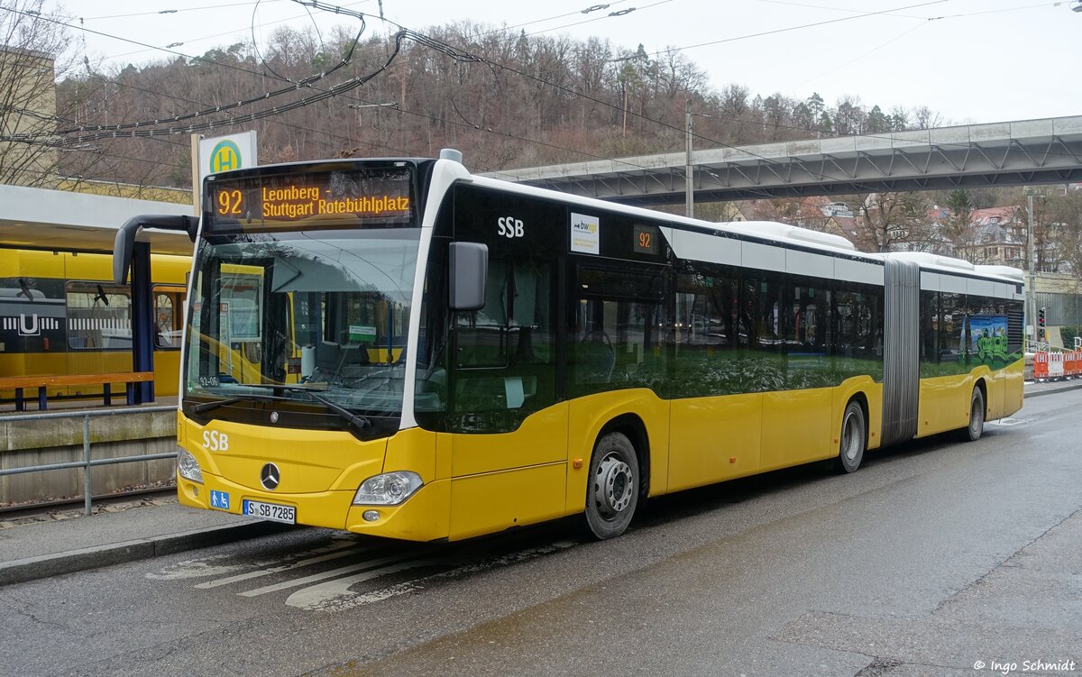 Stuttgarter Straßenbahnen (SSB) | Nr. 7285 | S-SB 7285 | Mercedes-Benz Citaro 2 G | 20.01.2021 in Stuttgart