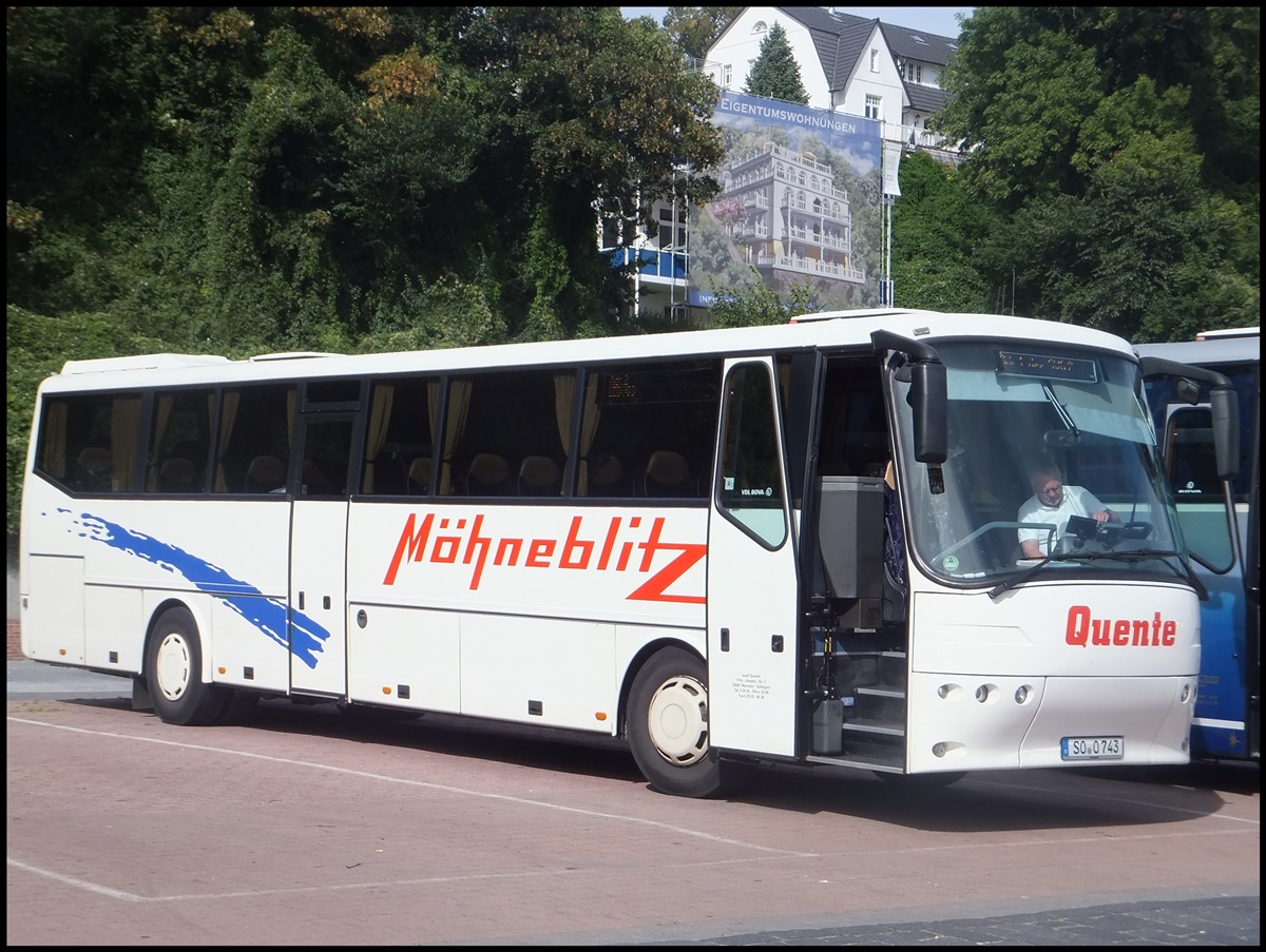 VDL Bova Futura von Quente aus Deutschland im Stadthafen Sassnitz.