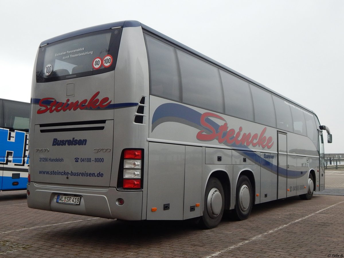 Volvo 9700 von Steincke aus Deutschland im Stadthafen Sassnitz.
