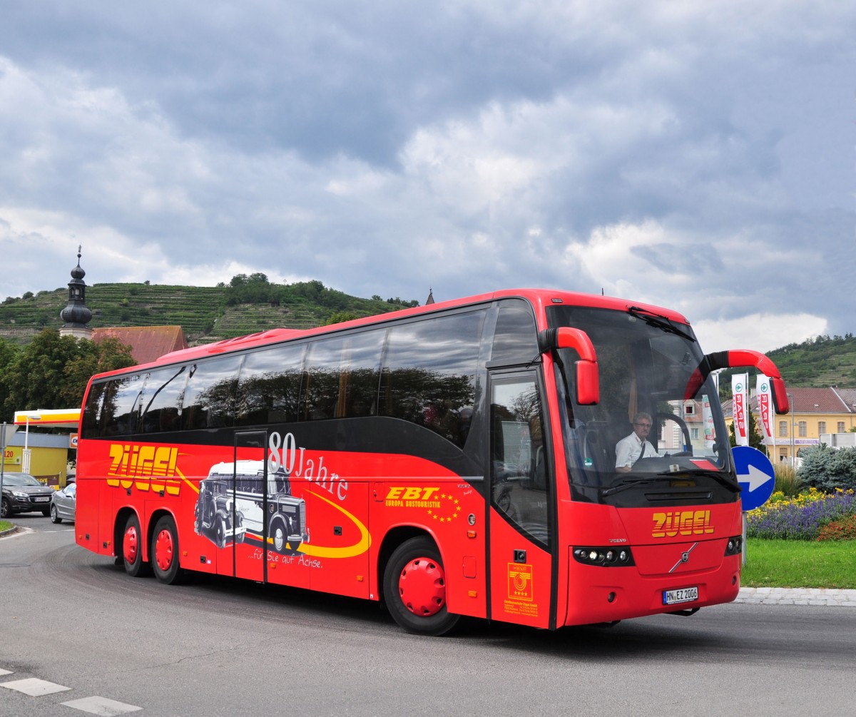 VOLVO 9700 von Z�gel Reisen aus der BRD am 29.August 2014 in Krems gesehen.