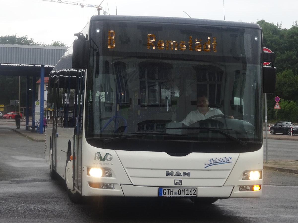 Wagen 162 von Steinbr�ck, ein MAN Lions City (ex Rexer Reisen Calw), ist am 12.07.17 auf der Linie B unterwegs.