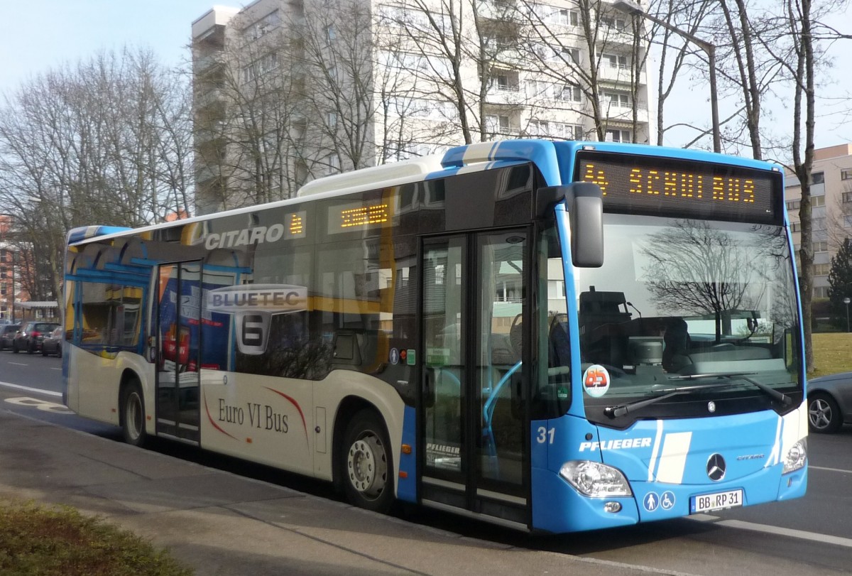 Wg. 31 ein neuer MB-Citaro C2 mit Euro6 Motor. in Maichingen. Fa. Pflieger,B�blingen
