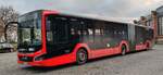 MAN Lion`s City der DB Regio Bus Mitte aus Mainz steht am HBF Wiesbaden im Dezember 2025
