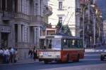 Marienbad in Tschechien  Am 19.6.1988 als ich diesen Skoda Trolleybus im der Stadtmitte von  Marianske Lazne fotografierte, hie� das Land aber noch Tschechoslowakei.