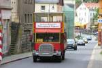 Von der Stadt K�nigstein am Elbufer verkehrt dieser MAN Doppelstockbus,  eine Sonderausf�hrung, u.
