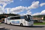 VDL BOVA von KELLER Reisen aus Deutschland mit einem Radanh�nger am 17.August 2014 in Krems gesehen.