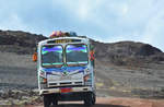 ISUZU Midibus in �thiopien auf ca 3.900 Meter Seeh�he im Senettie Plateau 03/2019 gesehen.