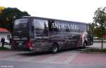 nochmals von hinten: MAN Werbebus Andrea Berg, Promotion f�r Abenteuer Tour, fotografiert in Bernburg am 10.10.2011