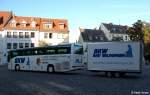 Mercedes O 404 der Firma BKW Bad Wildungen mit Anh�nger und Werbung f�r 1.