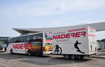Mercedes Tourismo von Naderer Reisen mit Radanh�nger in Krems.