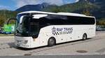 MB Tourismo der polnischen Busvermietung RAF TRANS steht auf dem Busparkplatz am K�nigsee, 09-2022