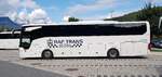 MB Tourismo der polnischen Busvermietung RAF TRANS steht auf dem Busparkplatz am K�nigsee, 09-2022