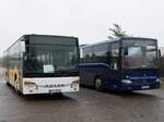 Setra 415 NF und Mercedes Tourismo RH von Becker-Strelitz Reisen aus Deutschland in Neubrandenburg.