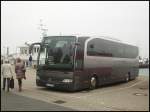 Mercedes Travego von Pegaz aus Polen im Stadthafen Sassnitz.