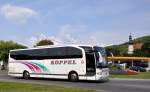 Mercedes Benz Travego von K�PPEL Busreisen aus der Schweiz am 13.7.2013 in Krems unterwegs.