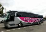 Mercedes Benz Travego aus Kroatien am 15.4.2014 bei Haugsdorf/Nieder�sterreich gesehen.