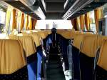 Gediegene Sitze im MERCEDES BENZ TRAVEGO Bluetec Euro 6 von Berchtold aus Deutschland,im April 2014 in Krems.