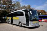 Mercedes Benz Travego vom Omnibusbetrieb und Reiseb�ro Lorenz aus der BRD am 1.August 2014 in Krems gesehen.