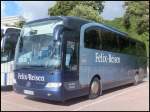 Mercedes Travego von Felix-Reisen aus Deutschland im Stadthafen Sassnitz.