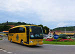 Mercedes Benz Travego von EICHBERGER Reisen aus der BRD in Krems gesehen.