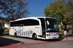 Mercedes Travego von Heinrich Br�skamp Reisen aus der BRD in Krems gesehen.
