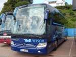 Mercedes Travego von GFB-Reisen aus Deutschland im Stadthafen Sassnitz.