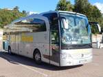 Mercedes Travego von Nessetal-Reisen aus Deutschland im Stadthafen Sassnitz.