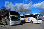 Neoplan Cityliner und ein Mercedes Tourismo vom Autobusunternehmen Gschwindl aus �sterreich in Krems.