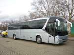 Neoplan- Jetliner Vorf�hrbus aus M�nchen am Parkplatz Schleyerhalle Stuttgart  am 05.12.2013