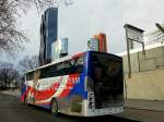 Scania Reisebus des tschechischen Fu�ballteams im Dez.2013 in Wien Wagramerstr.