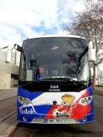 Scania Reisebus des tschechischen Fu�ballteams im Dez.2013 in Wien Wagramerstr.