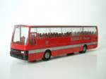 Reisebus SETRA der DEUTSCHEN BUNDESBAHN; mit Werbung f�r BAHNBUS – Reisen, Epoche IV [herpa 7542 aus Set  150 Jahre Deutsche Eisenbahn  