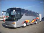 Setra 415 GT-HD von Hermann Bierl aus Deutschland mit H�nger im Stadthafen Sasnitz.
