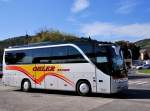 Setra 411 HD von Ohler Reisen aus �sterreich am 18.9.2014 in Krems gesehen.