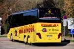 Setra 416 HDH von Wiesinger Reisen aus �sterreich am 20.9.2014 in Krems gesehen.
