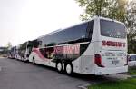 3 mal Busse von Schiwy Reisen,rechts ein Setra 417 GT-HD am 7.10.2014 in Krems.
