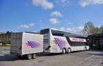 Setra 431 DT mit Radanh�nger von Reichl Felber Reisen aus �sterreich am 18.4.2015 in Krems.
