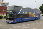 Setra 431 DT von Kilian Reisen stand am Morgen des 27.05.2016 in Warnem�nde