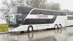 Setra von BUCKREUS-Touristik steht im November 2019 an der Rastst�tte Jura