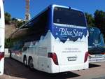 Setra 417 HDH von Walliser Reisen aus der Schweiz im Stadthafen Sassnitz.