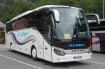 Setra S515 von Klieber-Reisen, steht auf dem Busparkplatz am K�nigsee im Juli 2015