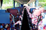 Gediegene Sitze im Setra 516 MD vom Reiseb�ro Penner aus Nieder�sterreich in Krems gesehen.