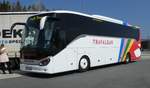 Setra S 515 HD von TRAFALGAR rastet an der A 8 im April 2019