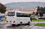Nachschuss auf einen TEMSA Opalin aus Nieder�sterreich,am 11.9.2014 in Krems gesehen.