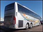 Volvo 9700 von Schmidt aus Deutschland im Stadthafen Sassnitz.