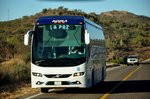 Volvo 9700 Linienbus von Aguila auf der Route Nr.1 in der Baja California Sur in Mexico gesehen,März 2016