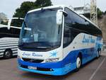 Volvo 9700 von Lange Reisen aus Deutschland im Stadthafen Sassnitz.